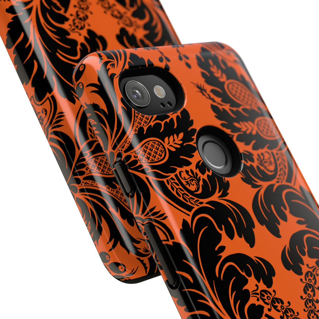 Elegant Phone Case with Orange Floral Design | Tough Cases, Smartphone Cover, Gift for Her, Floral Patterns, Stylish Accessories