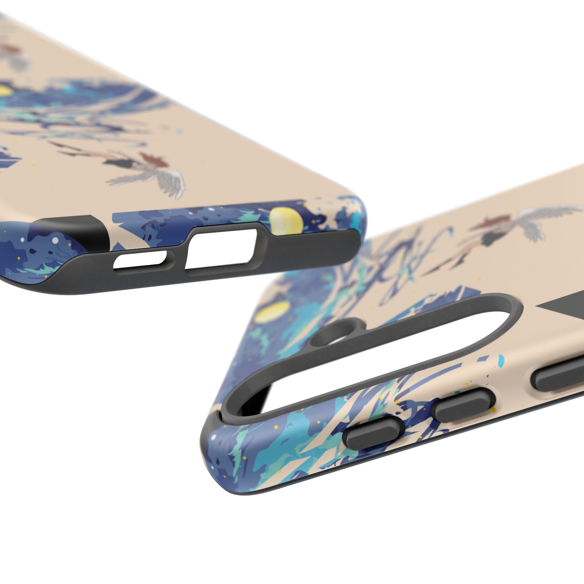 Artistic Phone Case with Abstract Design, Vivid Blue Waves and Fish, Stylish Phone Accessory, Unique Gift Idea, Trendy Tech Decor, [...]