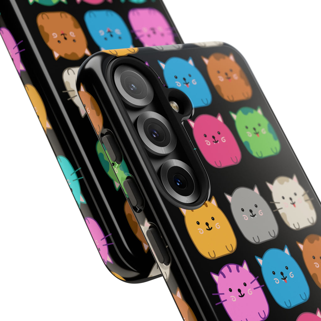 Cute Cat Phone Case, Kawaii Animal Lover Gift, Tough Phone Cover for Kids and Adults, Fun Cat Designs for Birthdays, Pet Lovers