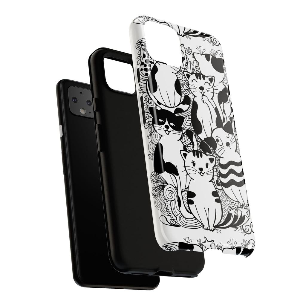 Cat-Themed Phone Case, Cute Cat Art, Pet Lover Gift, Birthday Present, Unique Cat Decor, Fun Tech Accessories, Animal Lover Case