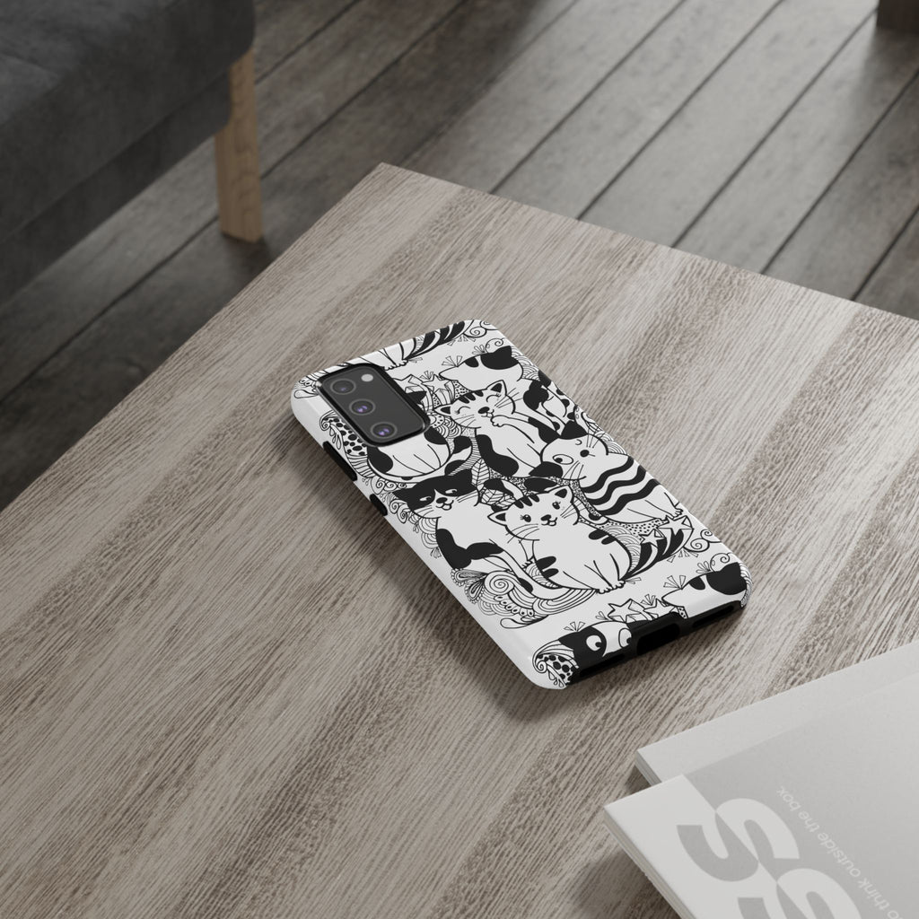 Cat-Themed Phone Case, Cute Cat Art, Pet Lover Gift, Birthday Present, Unique Cat Decor, Fun Tech Accessories, Animal Lover Case