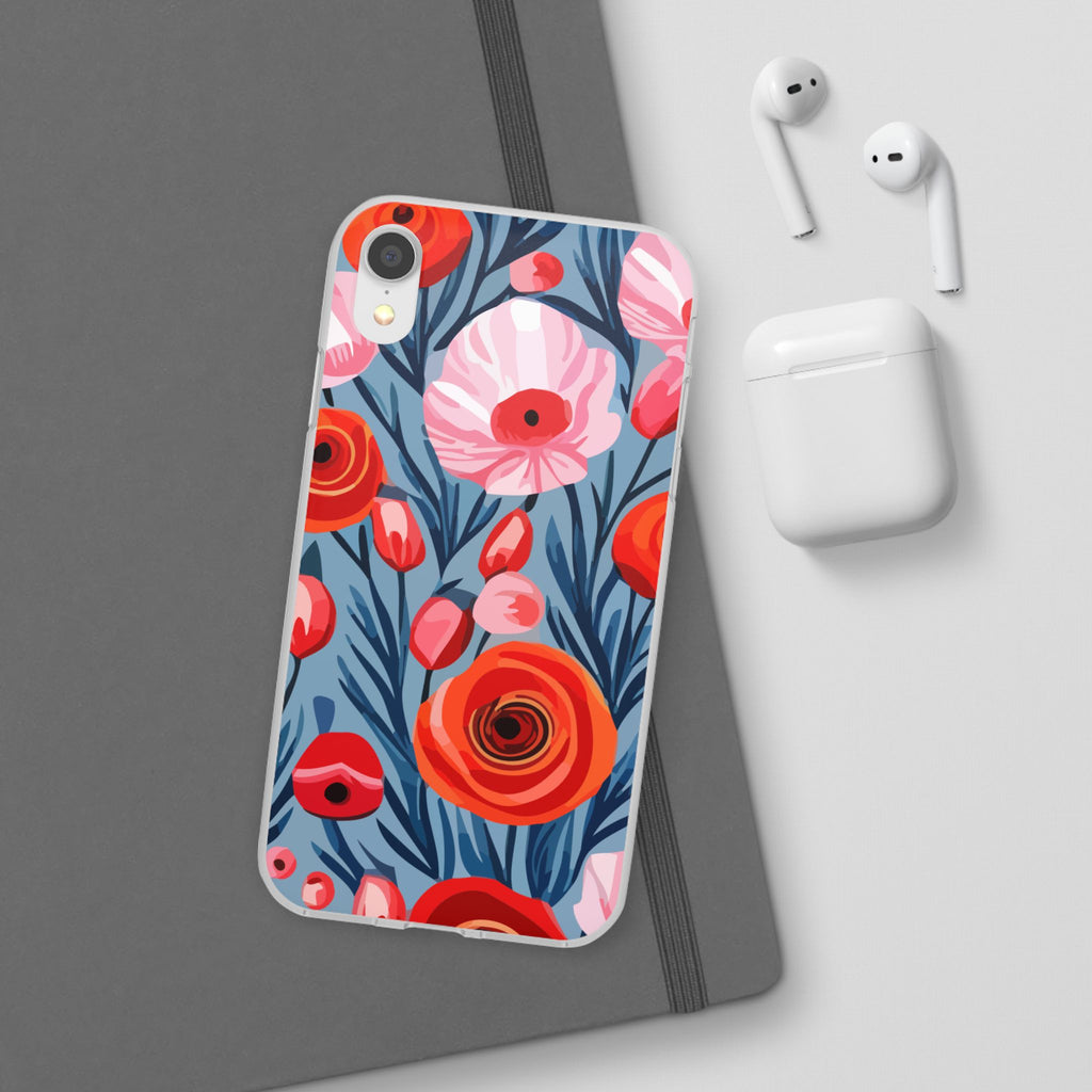 Beautiful Floral Flexi Cases for Phone, Stylish Protective Cover, Gift for Her, Phone Accessories, Floral Design