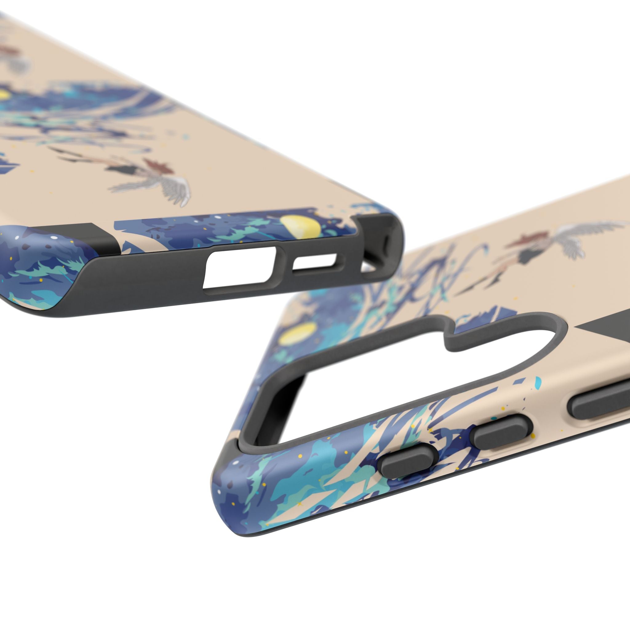 Artistic Phone Case with Abstract Design, Vivid Blue Waves and Fish, Stylish Phone Accessory, Unique Gift Idea, Trendy Tech Decor, [...]