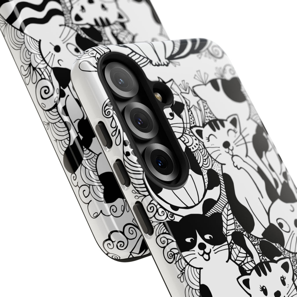 Cat-Themed Phone Case, Cute Cat Art, Pet Lover Gift, Birthday Present, Unique Cat Decor, Fun Tech Accessories, Animal Lover Case
