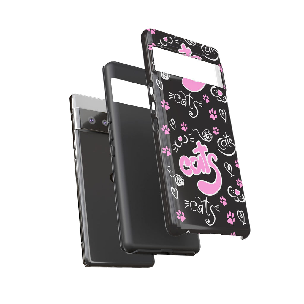 Cute Cat Print Phone Cases, Tough Cases for Cat Lovers, Pet Phone Cover, Gift for Cat Moms, Stylish Phone Accessories