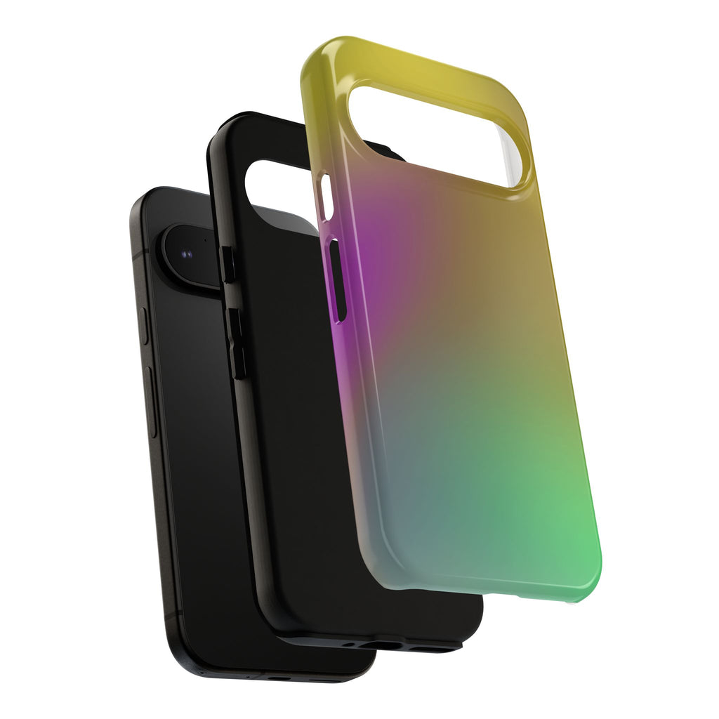 Vibrant Phone Case, Tough Cases, Colorful Phone Cover, Durable Mobile Case, Yellow Green Gradient Design