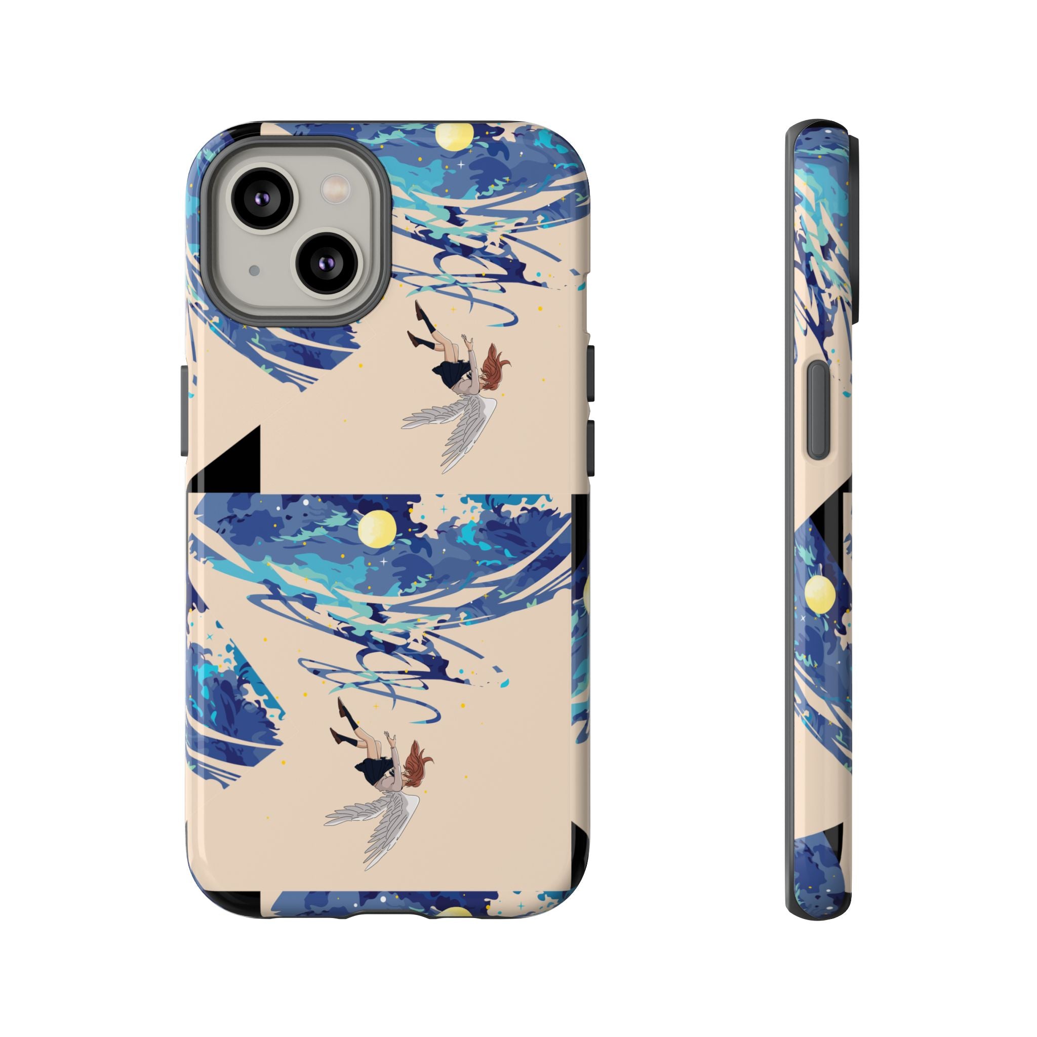 Artistic Phone Case with Abstract Design, Vivid Blue Waves and Fish, Stylish Phone Accessory, Unique Gift Idea, Trendy Tech Decor, [...]