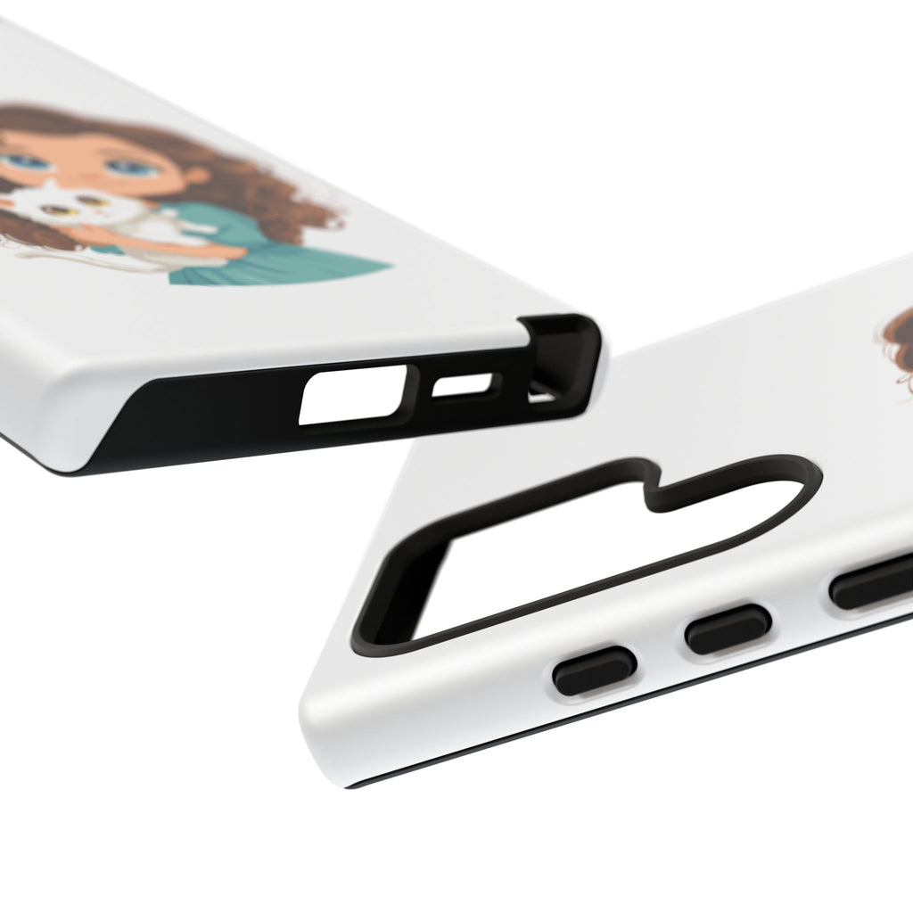 Cute Cat Lover Phone Case, Tough Phone Cover, Pet Lover Gift, Personalized Gift, Kids Phone Case, Animal Lover Accessories