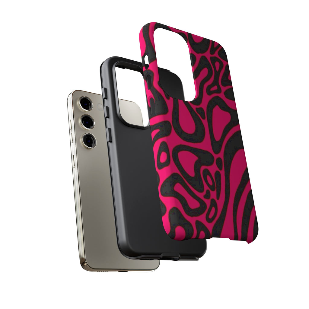 Bold Pink Patterned Phone Case, Stylish Tough Case, Trendy Accessory, Gift for Her, Tech Protection