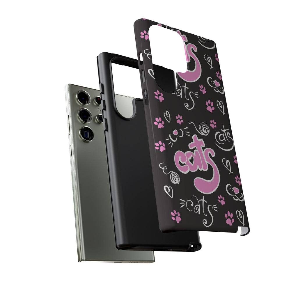 Cute Cat Print Phone Cases, Tough Cases for Cat Lovers, Pet Phone Cover, Gift for Cat Moms, Stylish Phone Accessories