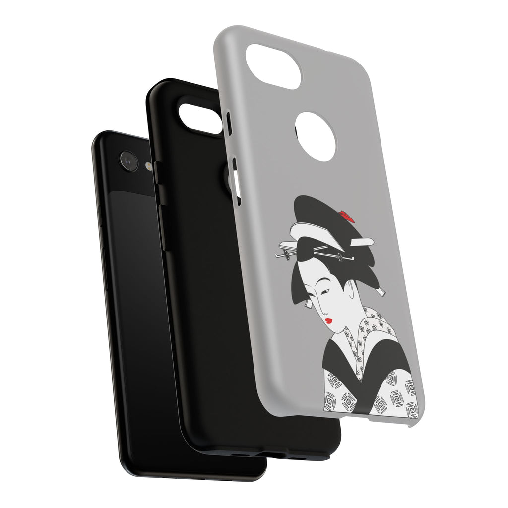 Stylish Phone Case with Japanese Geisha Design, Tough Phone Case, Cute Phone Cover, Japanese Art, Ethnic Style