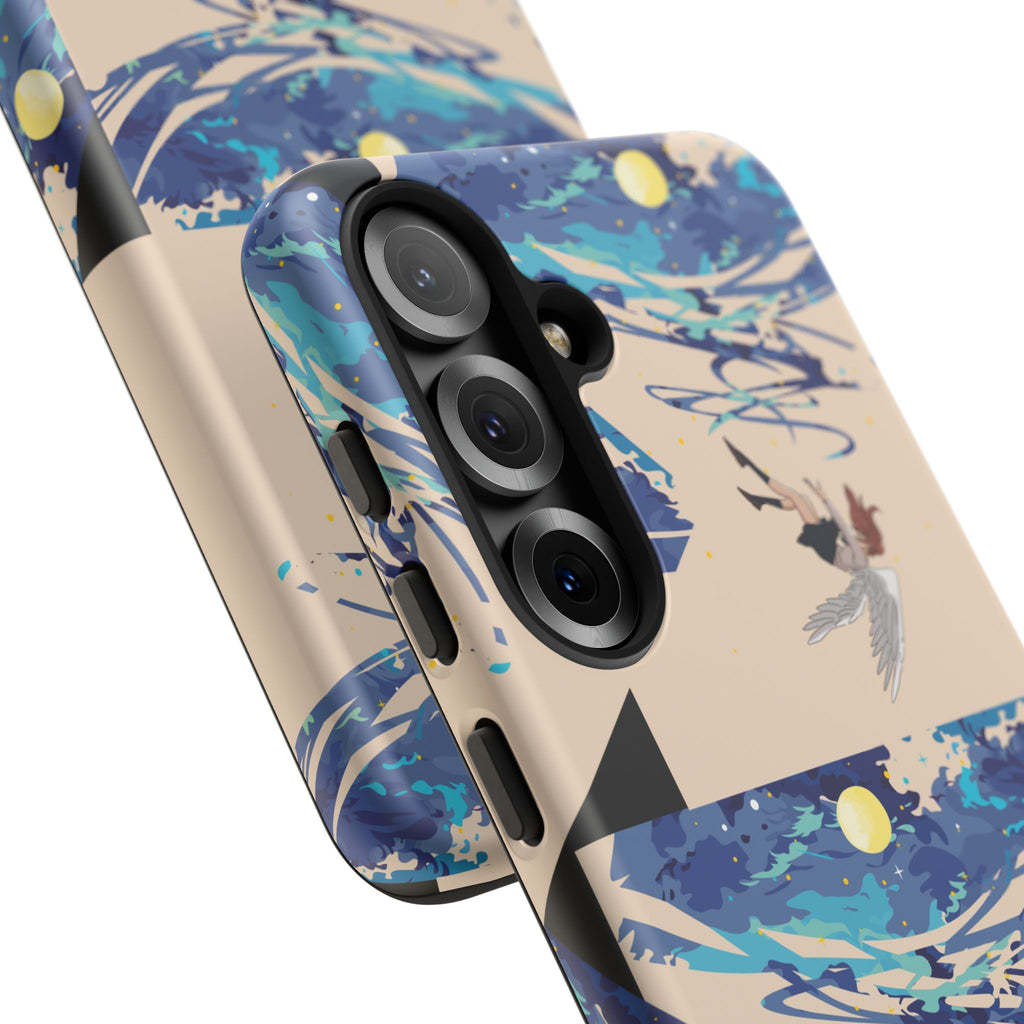 Artistic Phone Case with Abstract Design, Vivid Blue Waves and Fish, Stylish Phone Accessory, Unique Gift Idea, Trendy Tech Decor, [...]