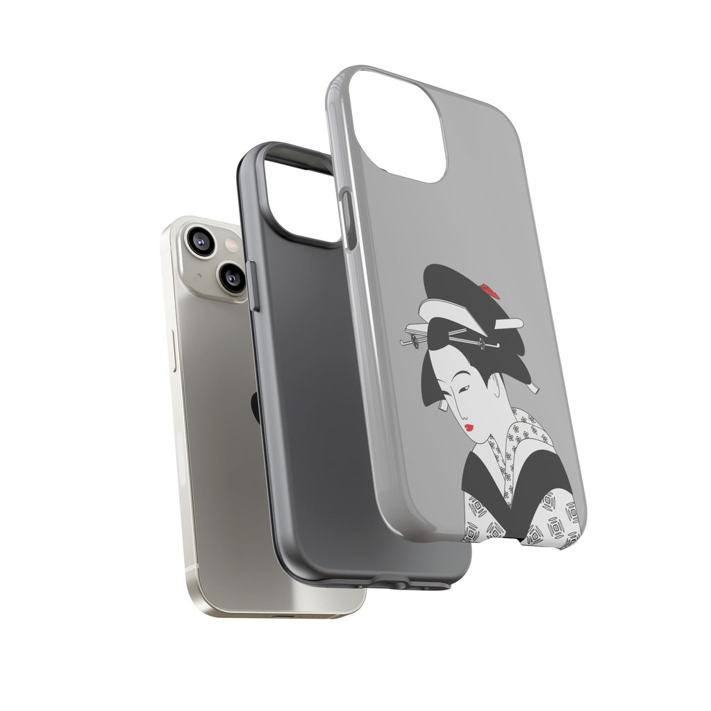 Stylish Phone Case with Japanese Geisha Design, Tough Phone Case, Cute Phone Cover, Japanese Art, Ethnic Style