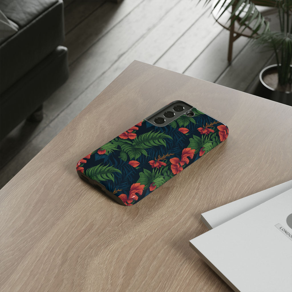 Tropical Phone Case with Floral Design, Eco-Friendly Protection for Summer Vibes, Ideal Gift for Nature Lovers, Vibrant Background