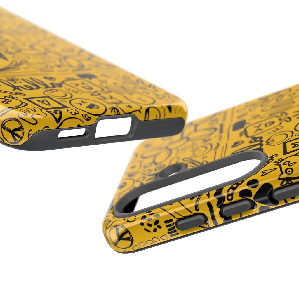 Vibrant Phone Case, Cute Yellow Floral iPhone Cover, Stylish Tough Case, Fun Phone Accessory, Perfect Gift for Teens
