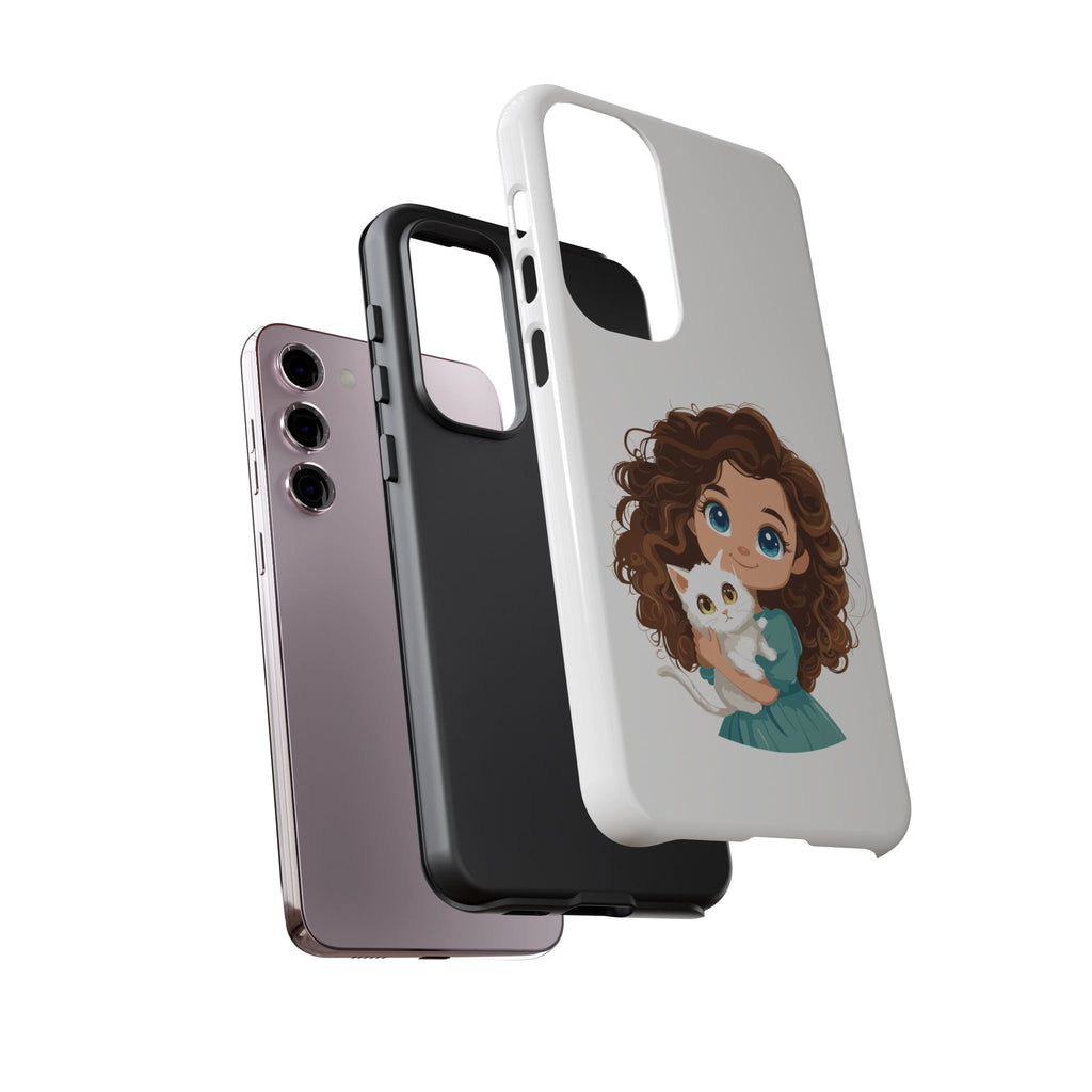 Cute Cat Lover Phone Case, Tough Phone Cover, Pet Lover Gift, Personalized Gift, Kids Phone Case, Animal Lover Accessories