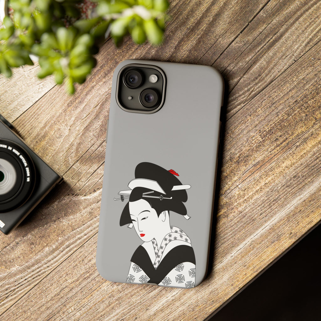 Stylish Phone Case with Japanese Geisha Design, Tough Phone Case, Cute Phone Cover, Japanese Art, Ethnic Style