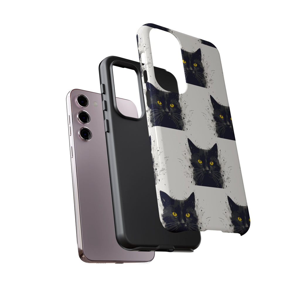 Black Cat Phone Case, Tough Cases, Cat Lover Gift, Unique Design, Halloween, Animal Accessories, Custom Phone Cover