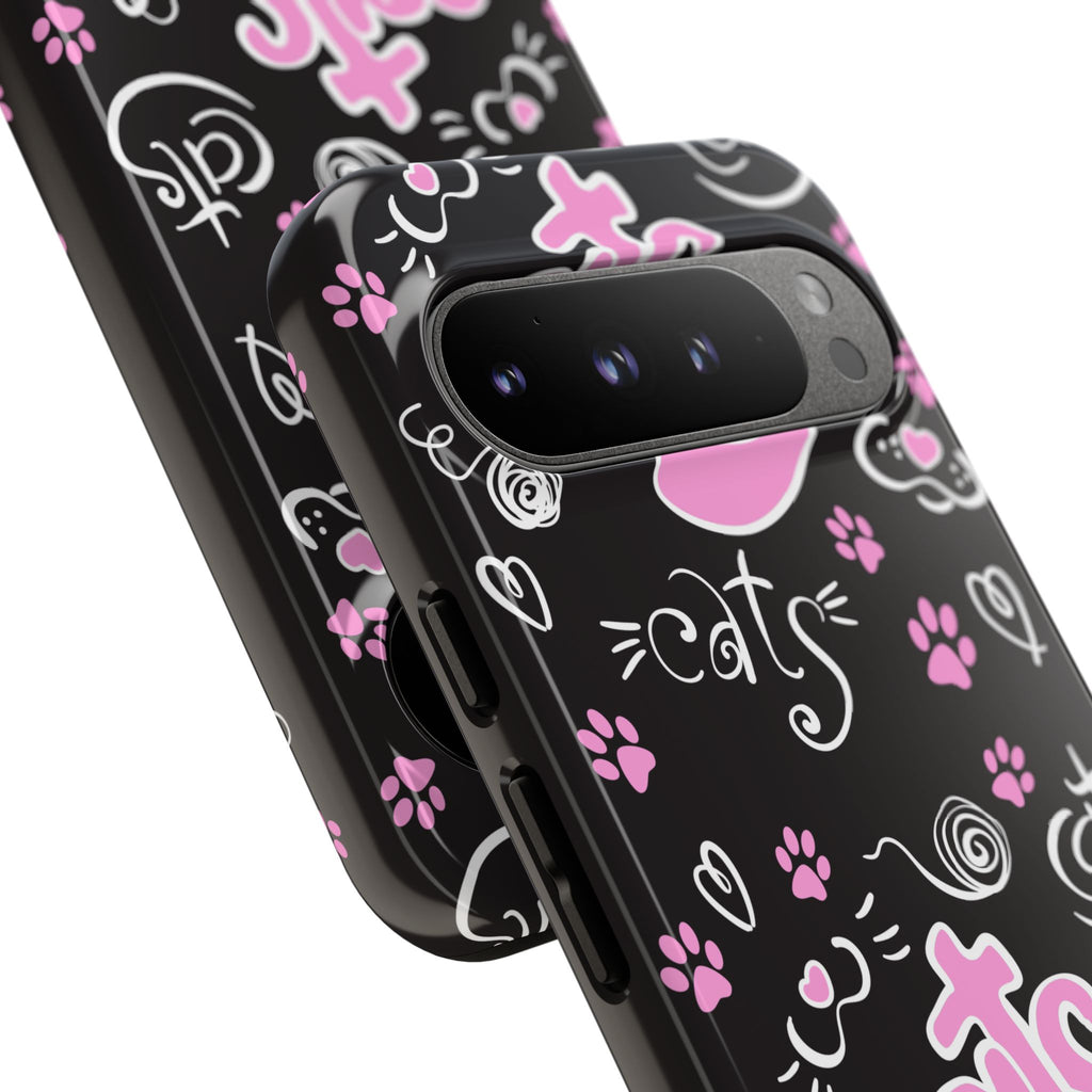 Cute Cat Print Phone Cases, Tough Cases for Cat Lovers, Pet Phone Cover, Gift for Cat Moms, Stylish Phone Accessories