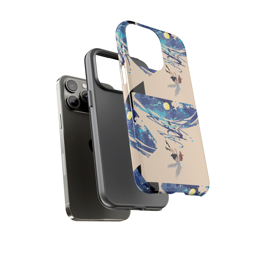 Artistic Phone Case with Abstract Design, Vivid Blue Waves and Fish, Stylish Phone Accessory, Unique Gift Idea, Trendy Tech Decor, [...]