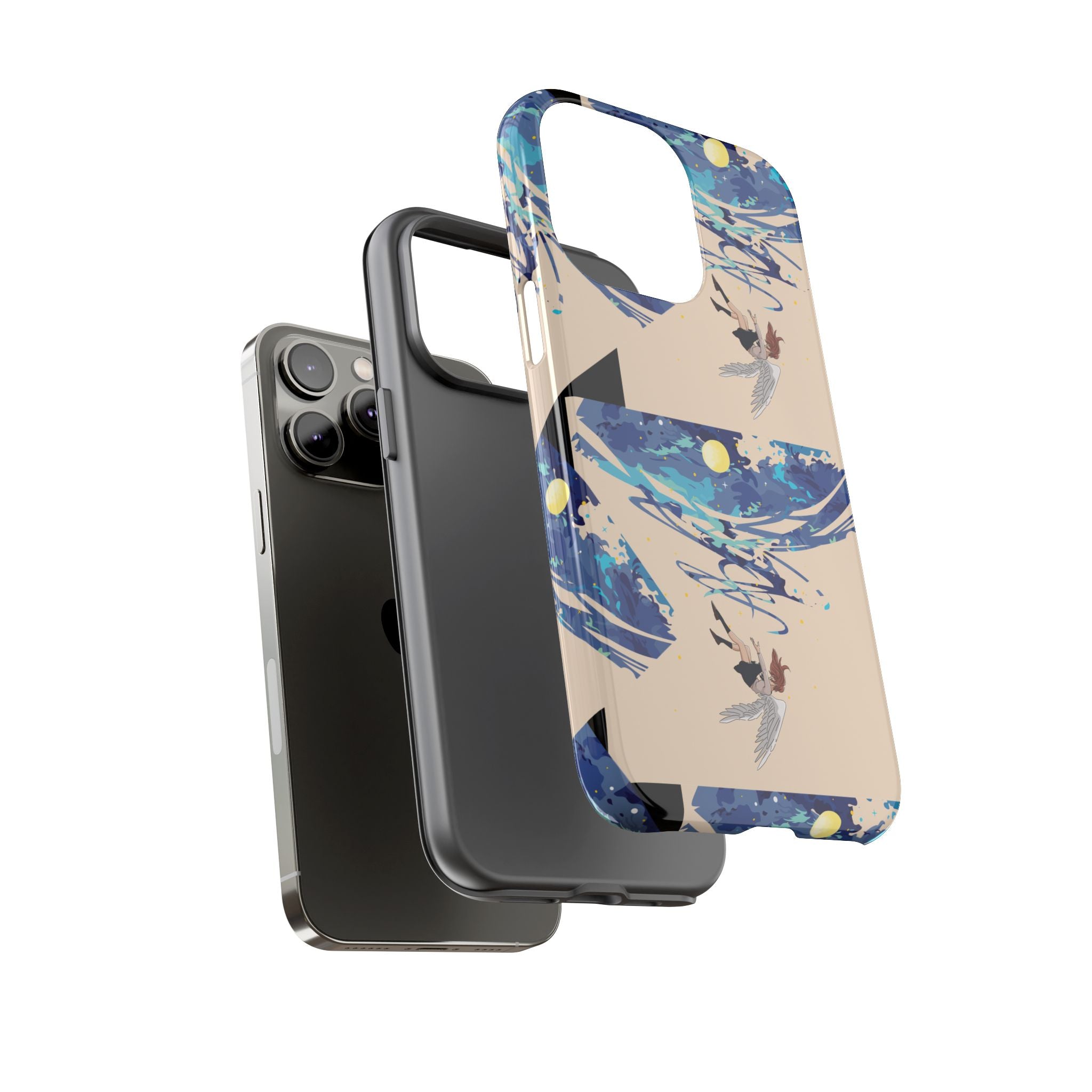 Artistic Phone Case with Abstract Design, Vivid Blue Waves and Fish, Stylish Phone Accessory, Unique Gift Idea, Trendy Tech Decor, [...]