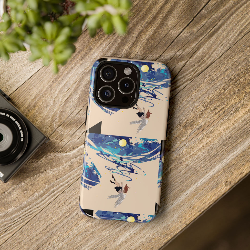 Artistic Phone Case with Abstract Design, Vivid Blue Waves and Fish, Stylish Phone Accessory, Unique Gift Idea, Trendy Tech Decor, [...]