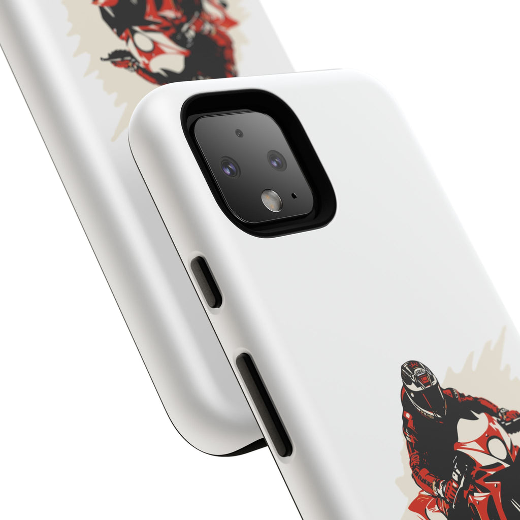Motorcycle Phone Case, Tough Cases for Riders, Biker Accessory, Gifts for Motorcyclists, Red Bike Design