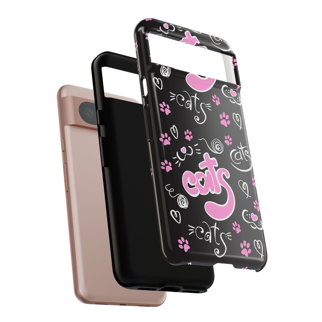 Cute Cat Print Phone Cases, Tough Cases for Cat Lovers, Pet Phone Cover, Gift for Cat Moms, Stylish Phone Accessories