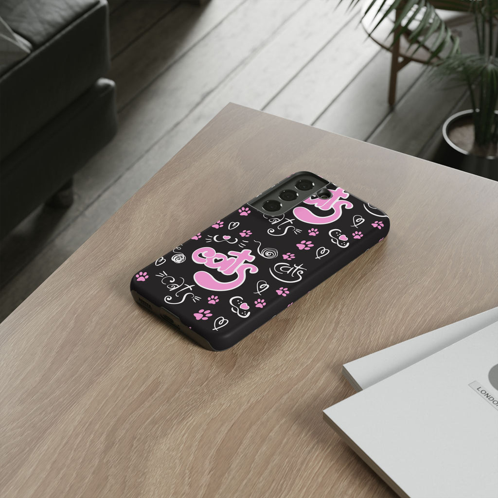Cute Cat Print Phone Cases, Tough Cases for Cat Lovers, Pet Phone Cover, Gift for Cat Moms, Stylish Phone Accessories