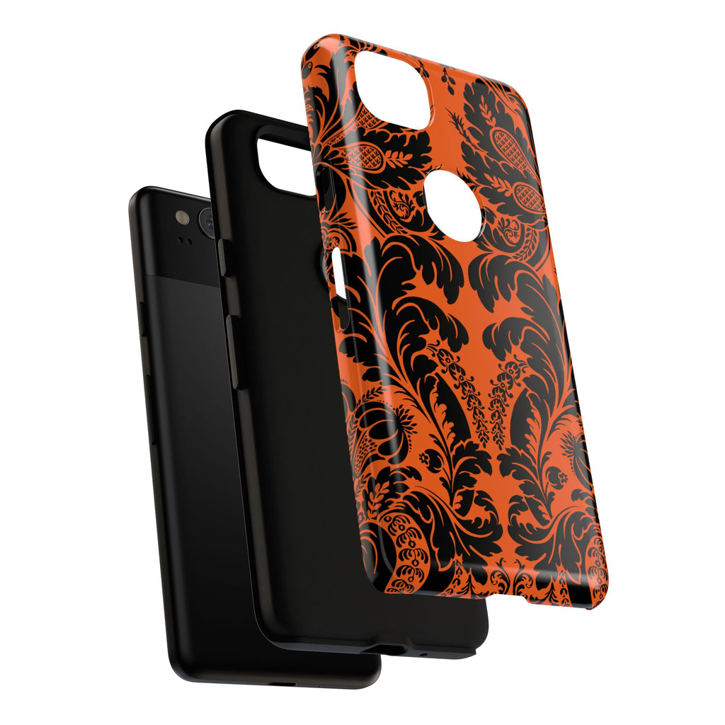 Elegant Phone Case with Orange Floral Design | Tough Cases, Smartphone Cover, Gift for Her, Floral Patterns, Stylish Accessories