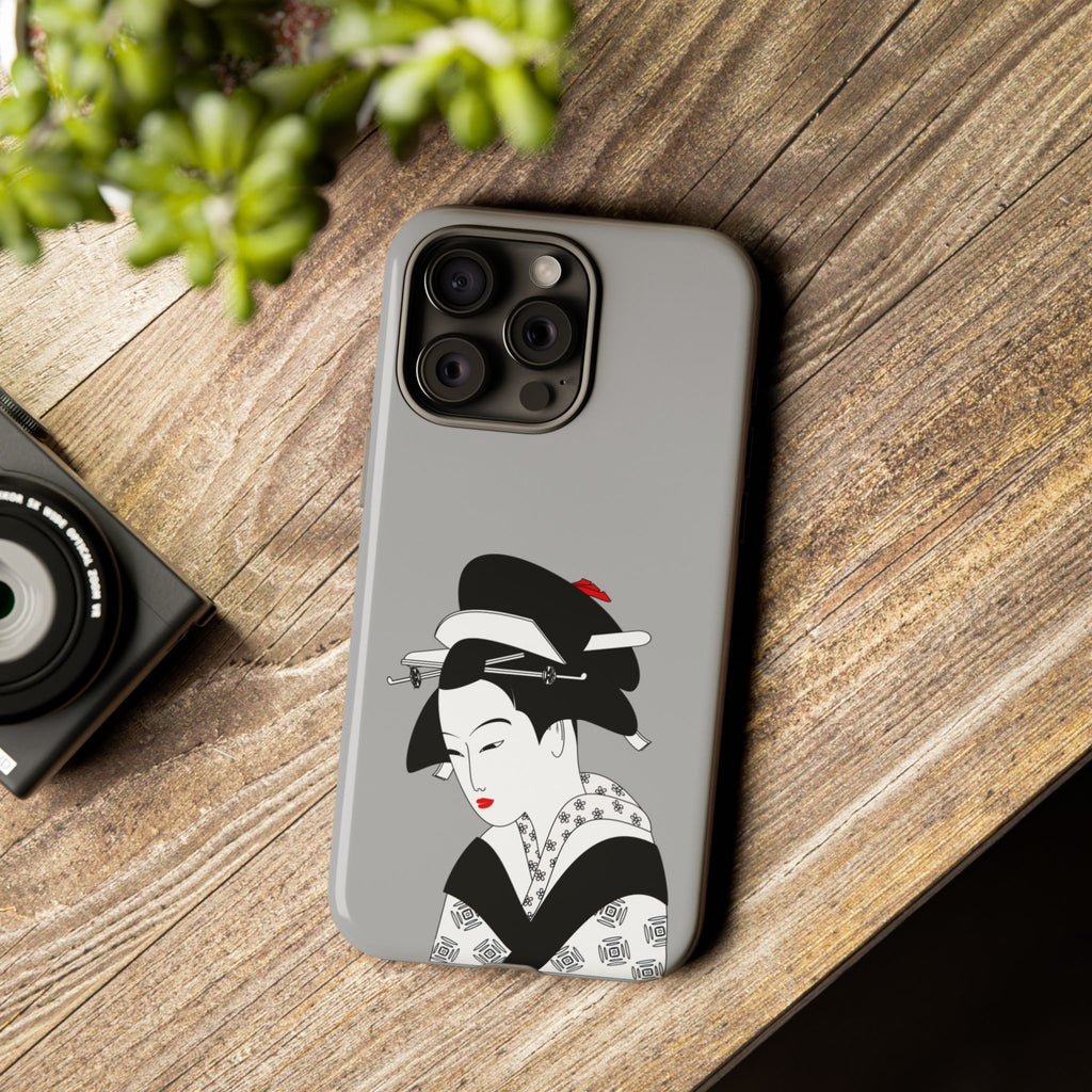 Stylish Phone Case with Japanese Geisha Design, Tough Phone Case, Cute Phone Cover, Japanese Art, Ethnic Style