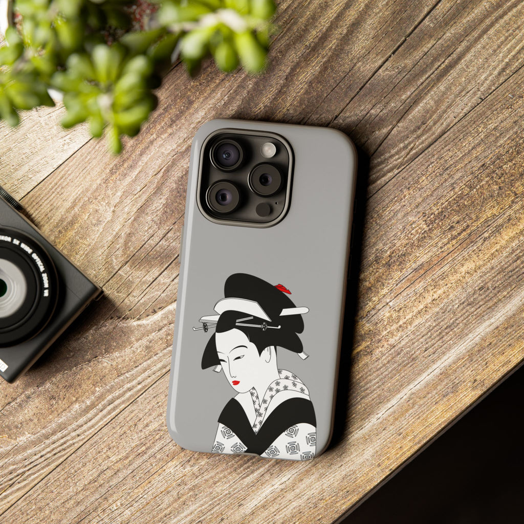 Stylish Phone Case with Japanese Geisha Design, Tough Phone Case, Cute Phone Cover, Japanese Art, Ethnic Style