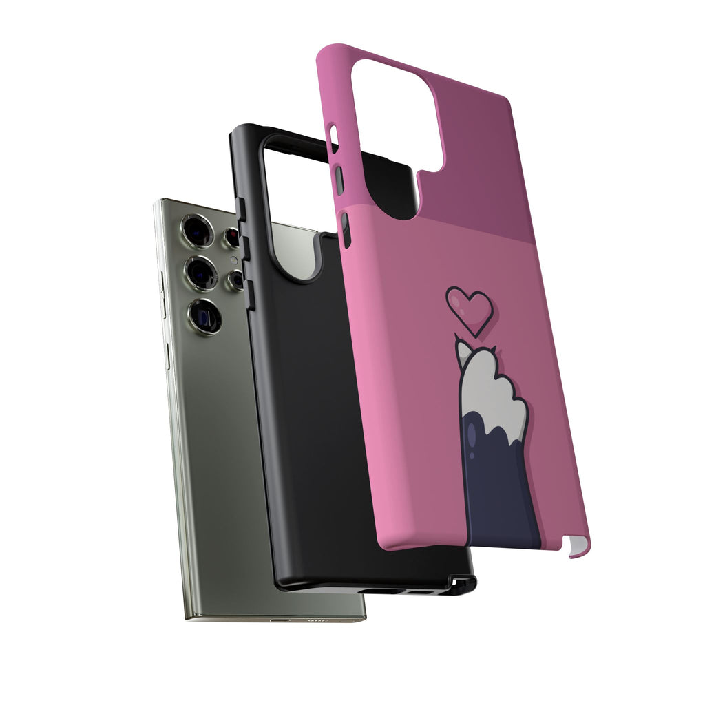 Cute Cat Paw Phone Case, Playful Pet Lover Gift, Animal Print Phone Cover, Heart Design Case, Fun Feminine Case, Kawaii Style