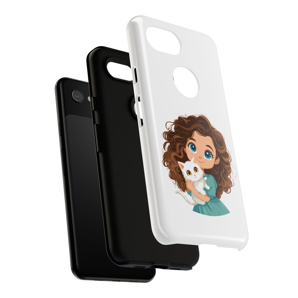 Cute Cat Lover Phone Case, Tough Phone Cover, Pet Lover Gift, Personalized Gift, Kids Phone Case, Animal Lover Accessories