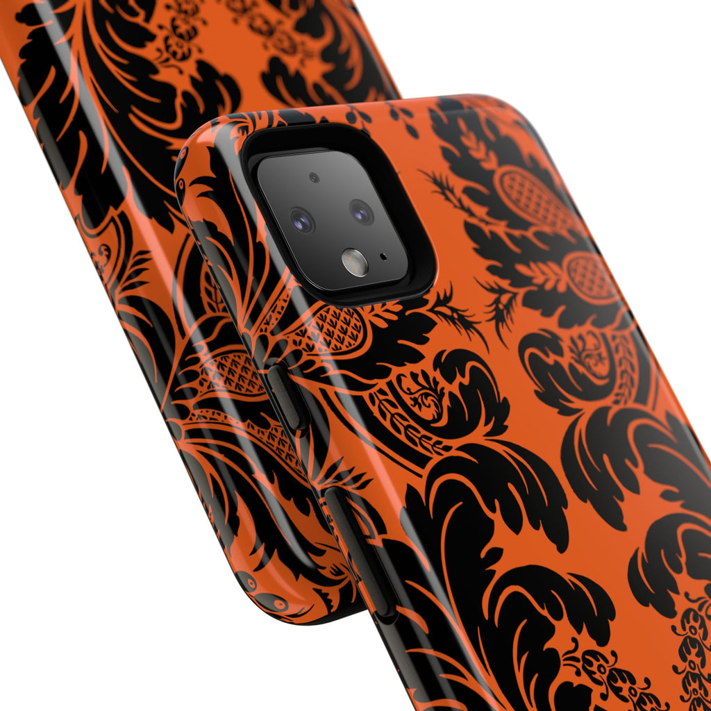 Elegant Phone Case with Orange Floral Design | Tough Cases, Smartphone Cover, Gift for Her, Floral Patterns, Stylish Accessories