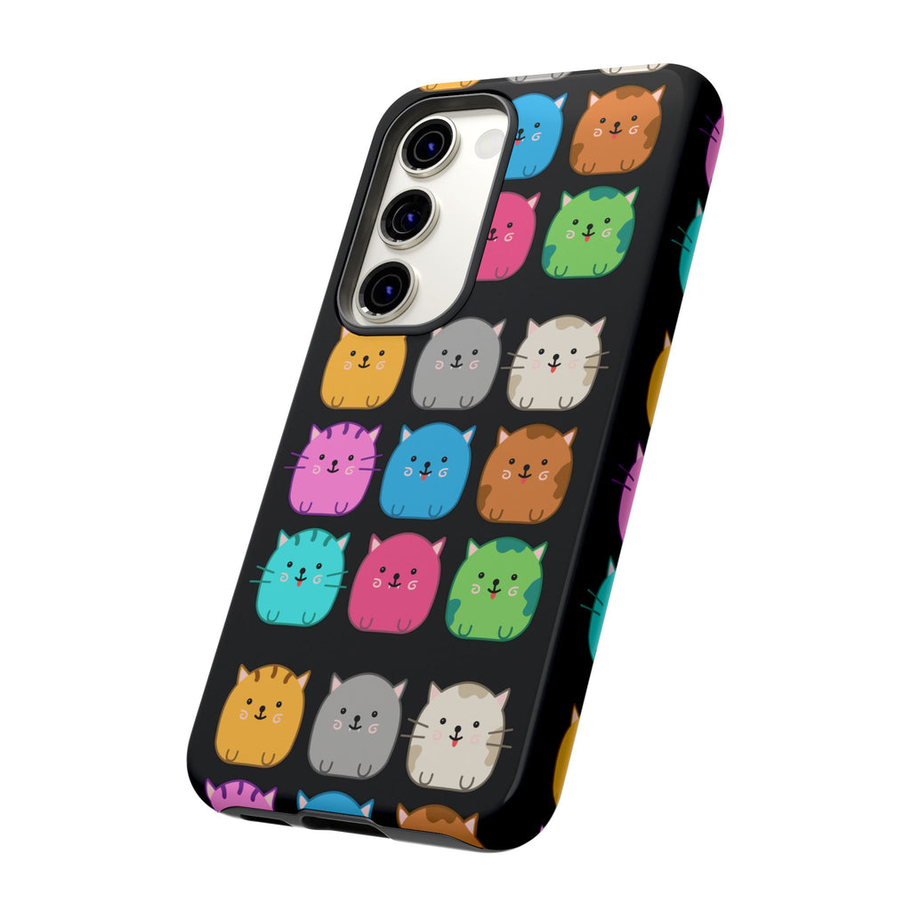 Cute Cat Phone Case, Kawaii Animal Lover Gift, Tough Phone Cover for Kids and Adults, Fun Cat Designs for Birthdays, Pet Lovers