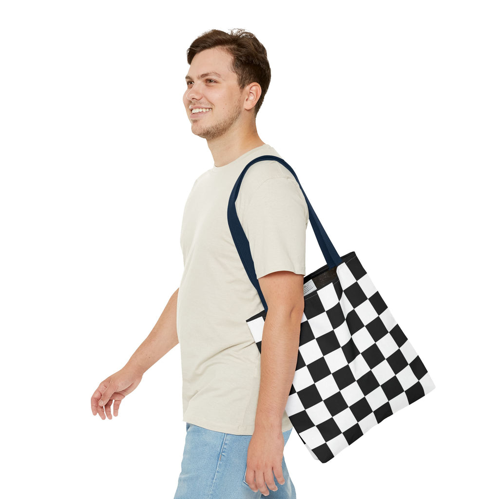 Tote Bag Finish Line - Checkered Victory – Tote Bag for Racing Fans