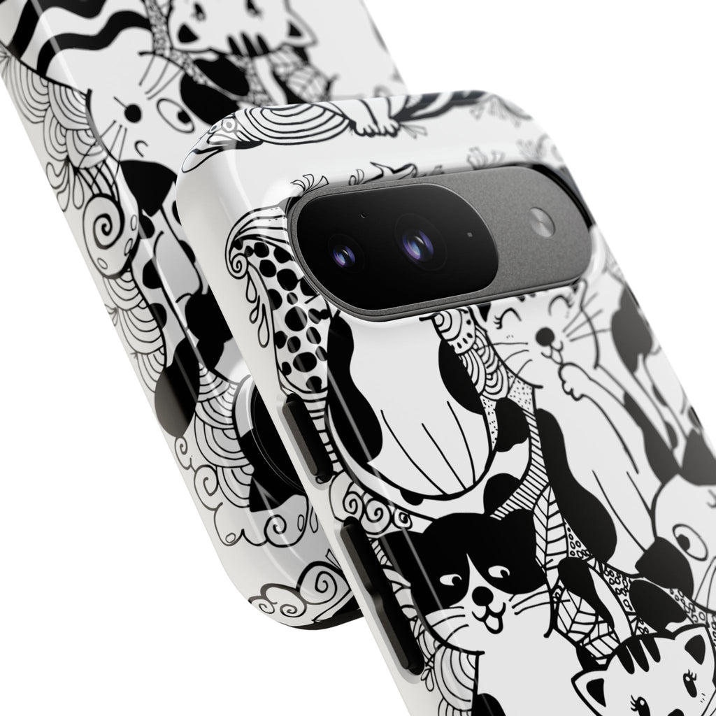Cat-Themed Phone Case, Cute Cat Art, Pet Lover Gift, Birthday Present, Unique Cat Decor, Fun Tech Accessories, Animal Lover Case
