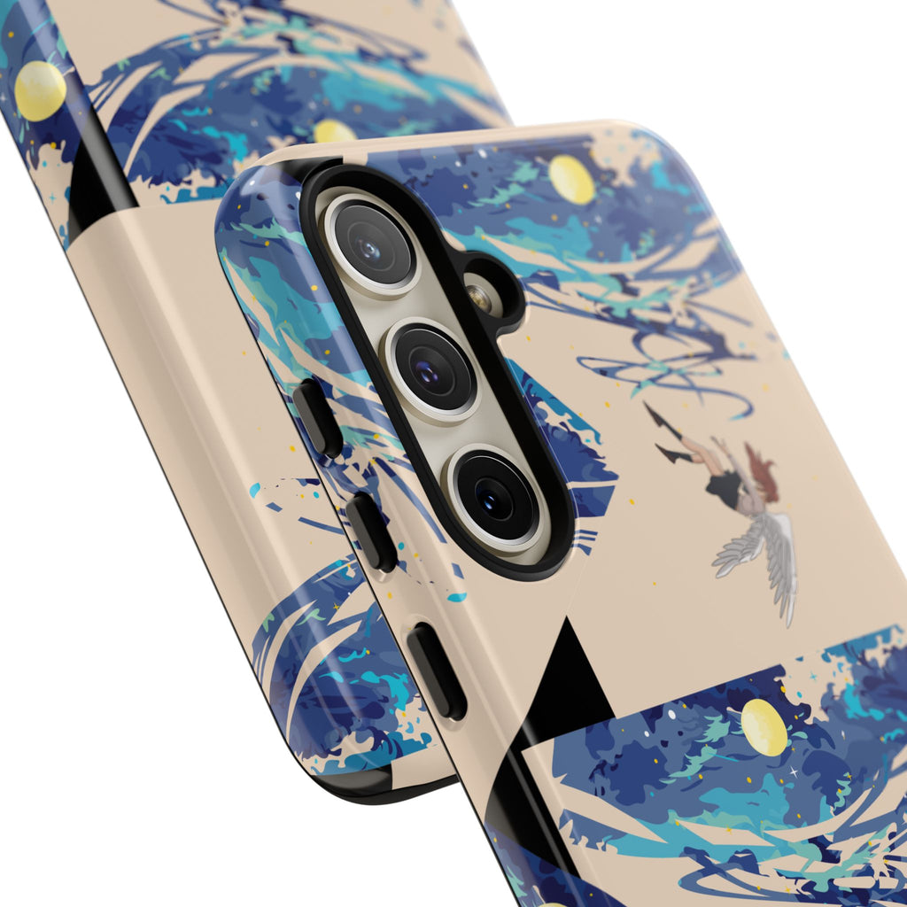 Artistic Phone Case with Abstract Design, Vivid Blue Waves and Fish, Stylish Phone Accessory, Unique Gift Idea, Trendy Tech Decor, [...]
