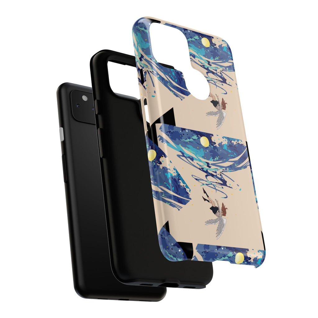 Artistic Phone Case with Abstract Design, Vivid Blue Waves and Fish, Stylish Phone Accessory, Unique Gift Idea, Trendy Tech Decor, [...]