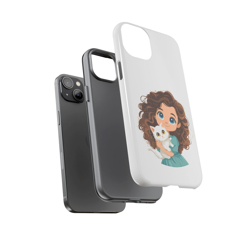 Cute Cat Lover Phone Case, Tough Phone Cover, Pet Lover Gift, Personalized Gift, Kids Phone Case, Animal Lover Accessories