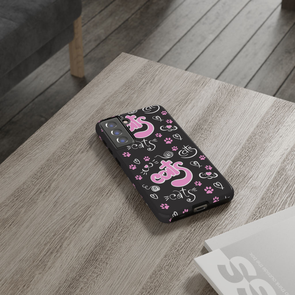 Cute Cat Print Phone Cases, Tough Cases for Cat Lovers, Pet Phone Cover, Gift for Cat Moms, Stylish Phone Accessories