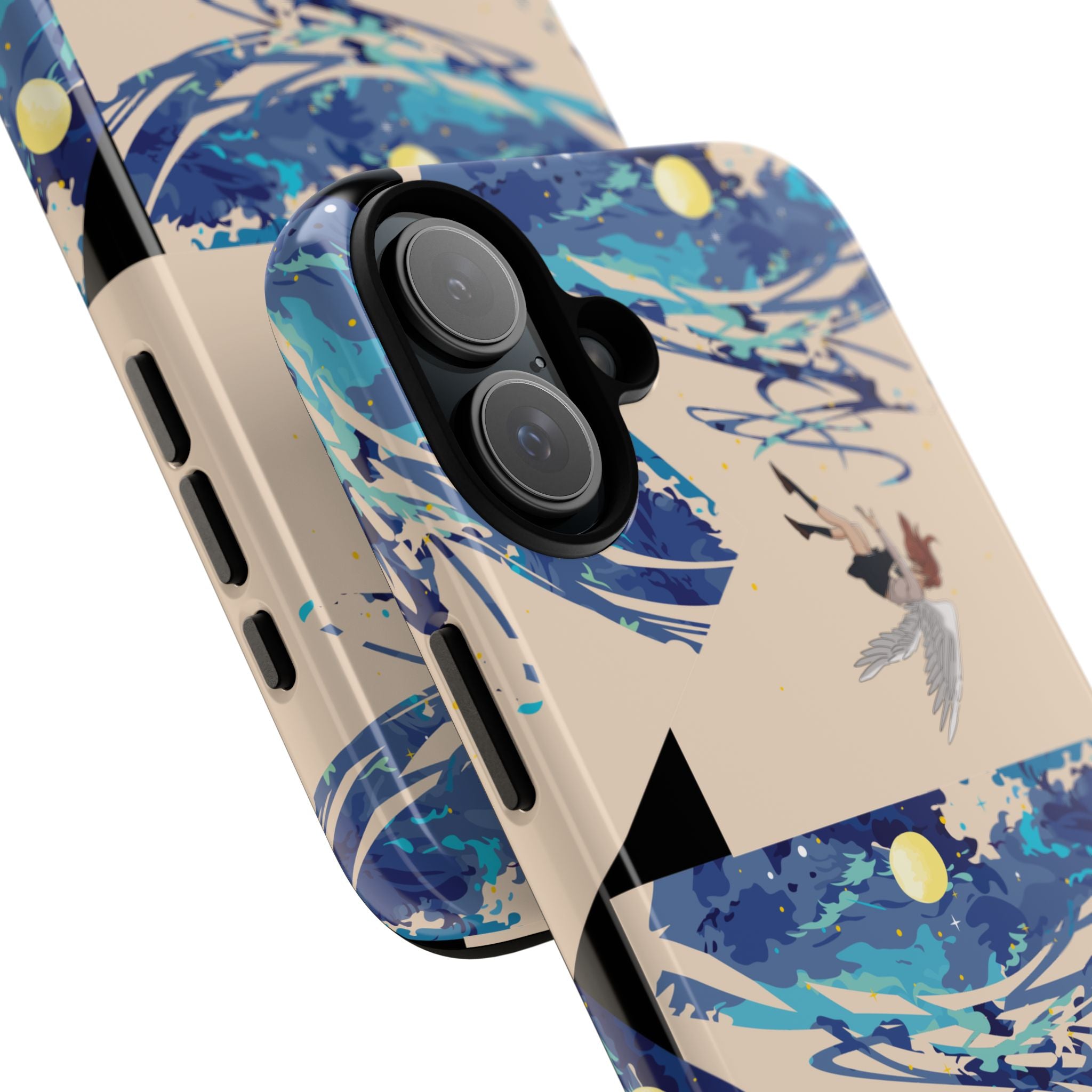 Artistic Phone Case with Abstract Design, Vivid Blue Waves and Fish, Stylish Phone Accessory, Unique Gift Idea, Trendy Tech Decor, [...]