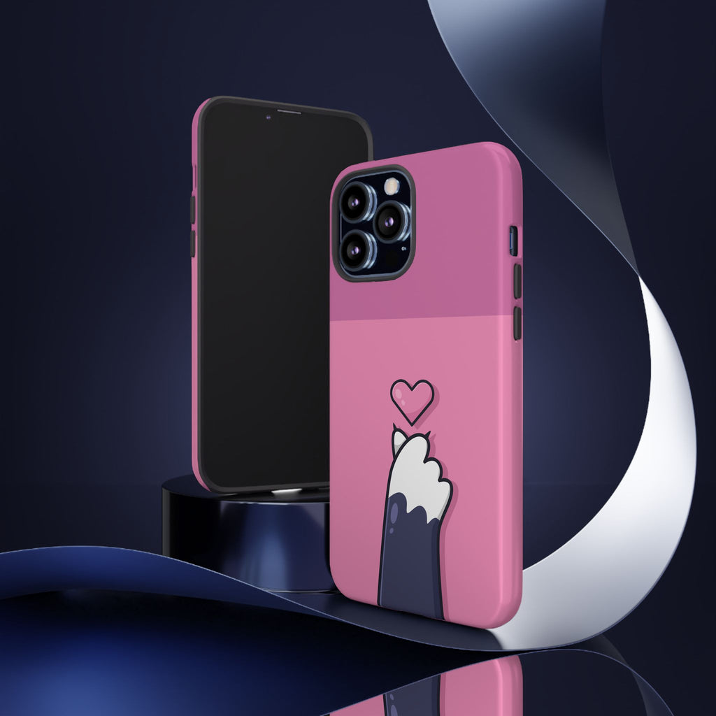 Cute Cat Paw Phone Case, Playful Pet Lover Gift, Animal Print Phone Cover, Heart Design Case, Fun Feminine Case, Kawaii Style