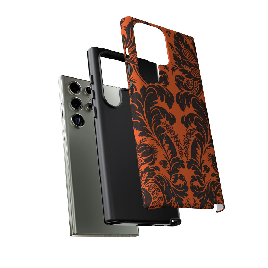 Elegant Phone Case with Orange Floral Design | Tough Cases, Smartphone Cover, Gift for Her, Floral Patterns, Stylish Accessories