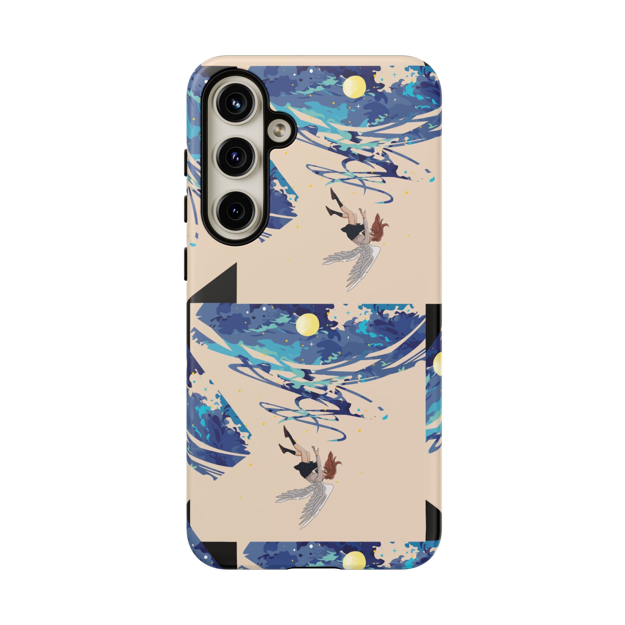 Artistic Phone Case with Abstract Design, Vivid Blue Waves and Fish, Stylish Phone Accessory, Unique Gift Idea, Trendy Tech Decor, [...]