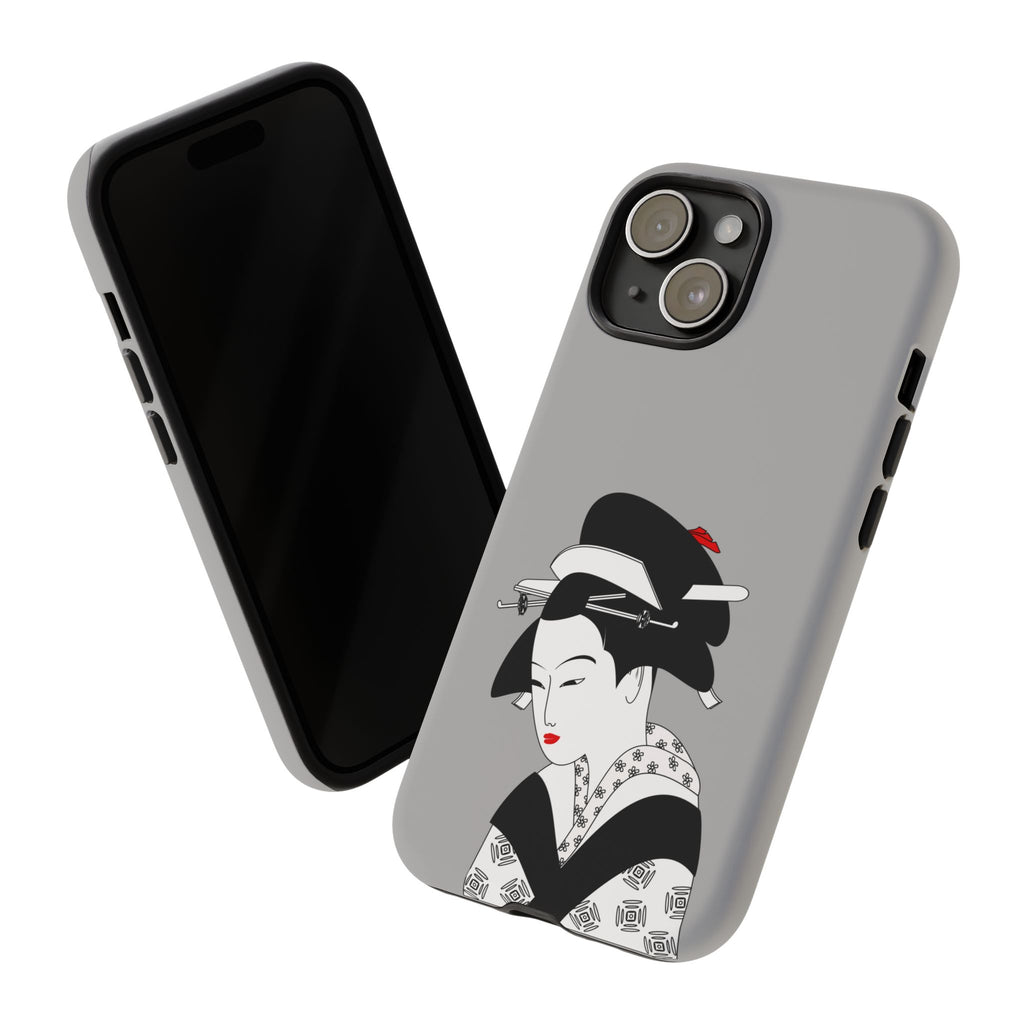 Stylish Phone Case with Japanese Geisha Design, Tough Phone Case, Cute Phone Cover, Japanese Art, Ethnic Style