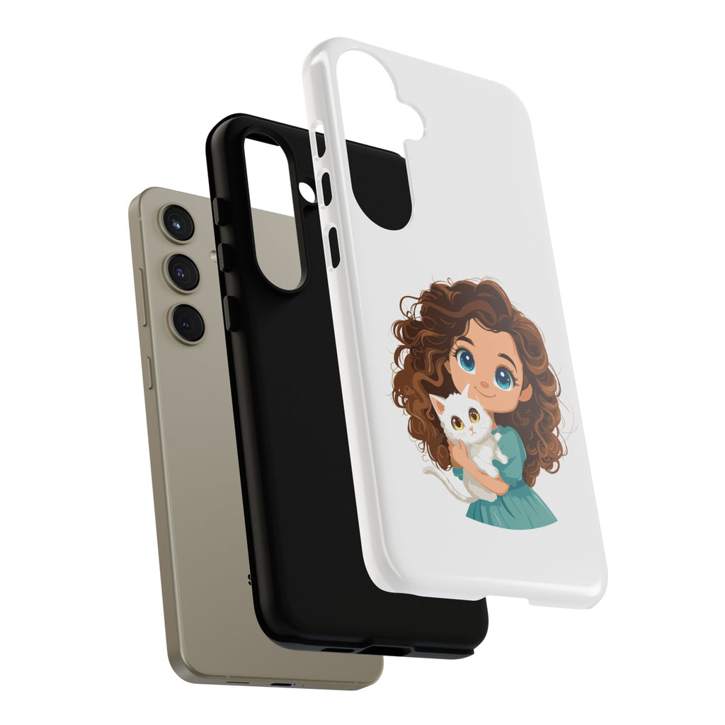 Cute Cat Lover Phone Case, Tough Phone Cover, Pet Lover Gift, Personalized Gift, Kids Phone Case, Animal Lover Accessories