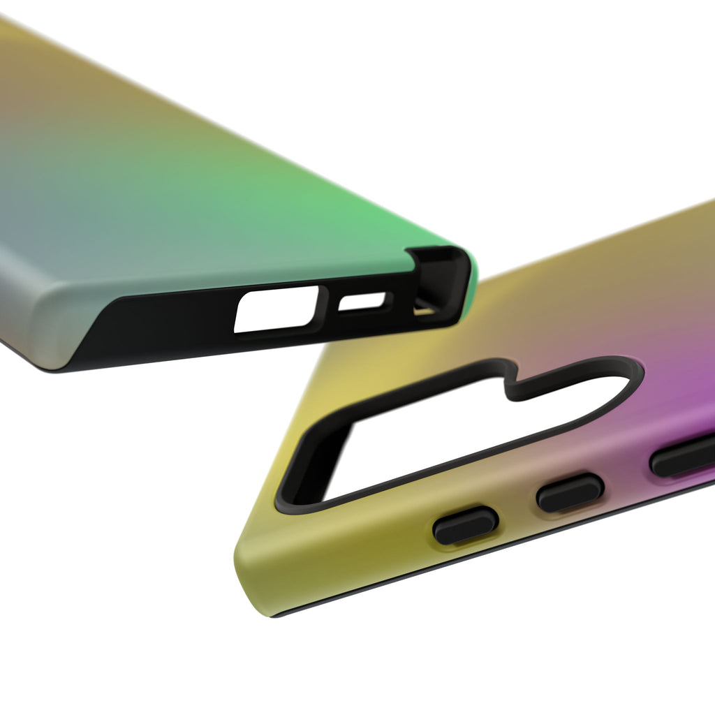 Vibrant Phone Case, Tough Cases, Colorful Phone Cover, Durable Mobile Case, Yellow Green Gradient Design