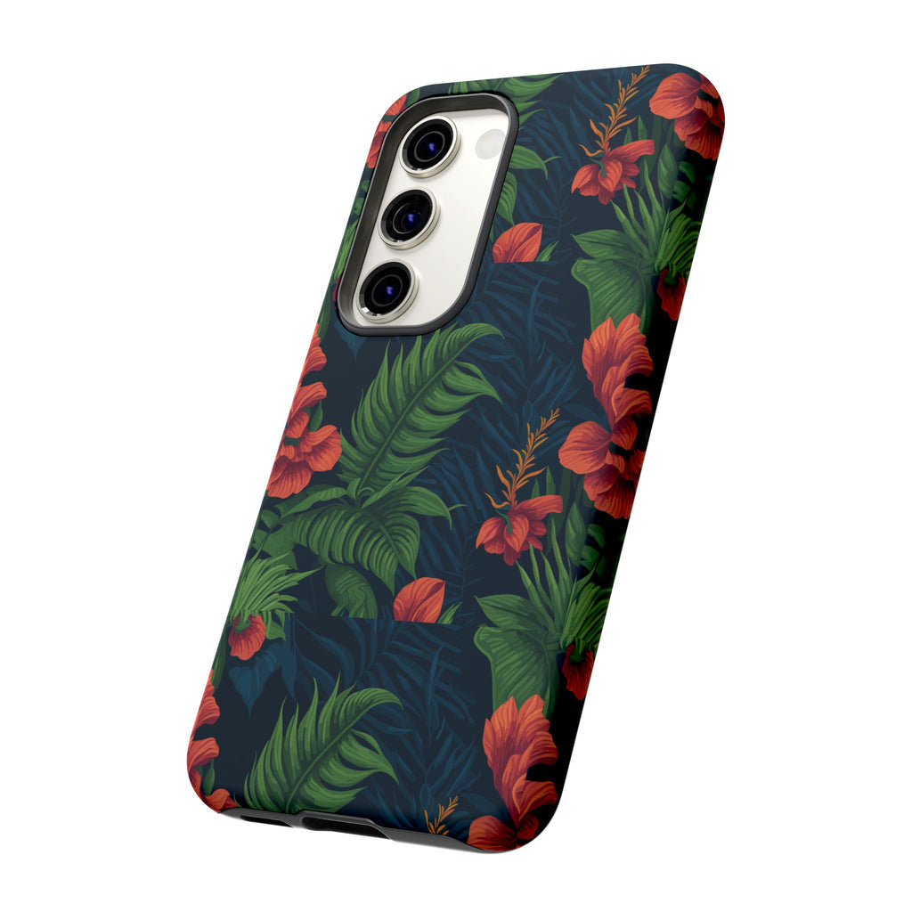 Tropical Phone Case with Floral Design, Eco-Friendly Protection for Summer Vibes, Ideal Gift for Nature Lovers, Vibrant Background
